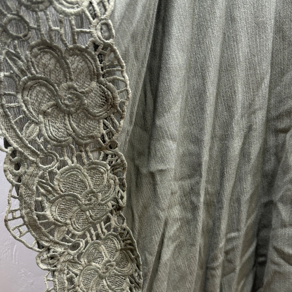 Sigrid Olive Green Lace Trim Tunic Top - Picture 3 of 8
